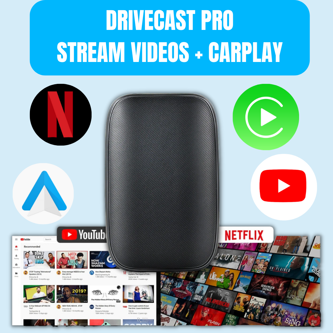 DriveCast Pro Ai Box Wireless CarPlay Adapter + Car video